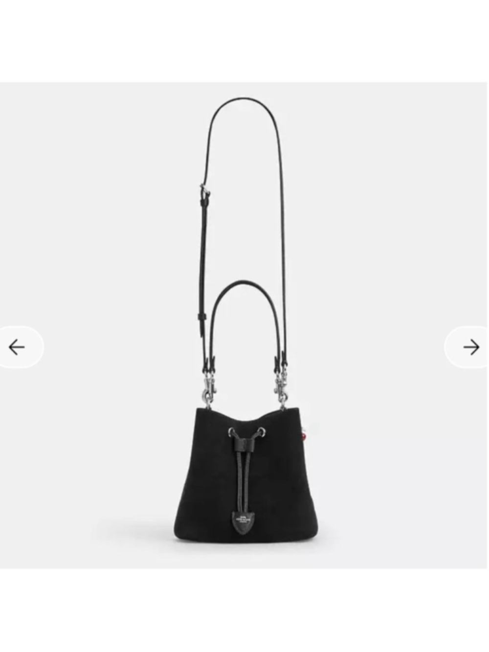 NEW Coach Rowan Bucket Bag Black Suede w/ Removable Zip Pouch CCZ89 NWT - Picture 5 of 14